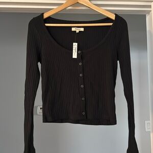 NWT Madewell l/s black button-up